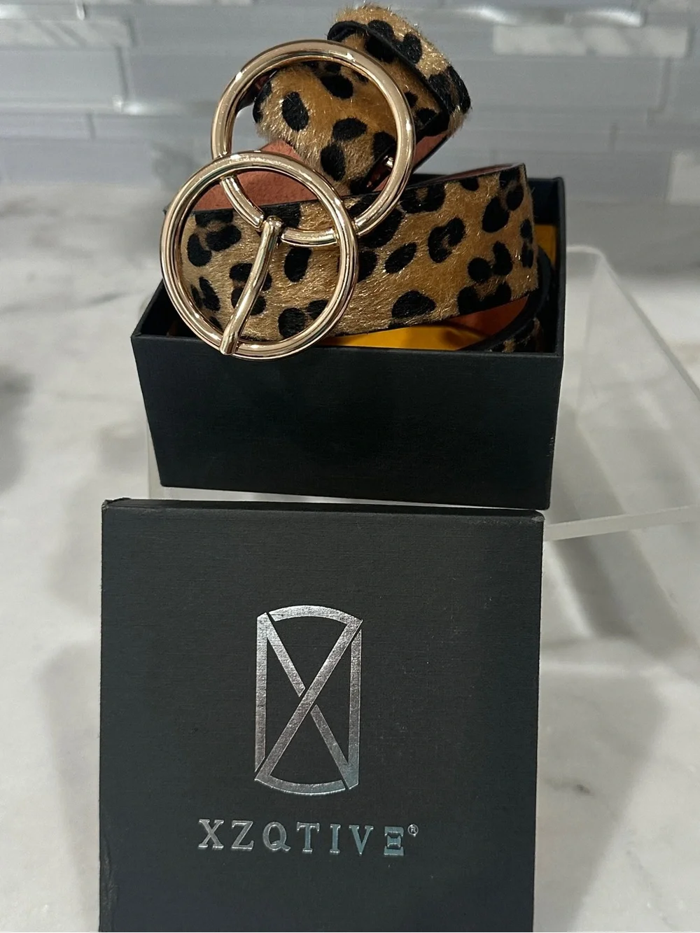 Women’s Leopard Print Double O-Ring Belt | Size Small (23”–28”) | NWOT